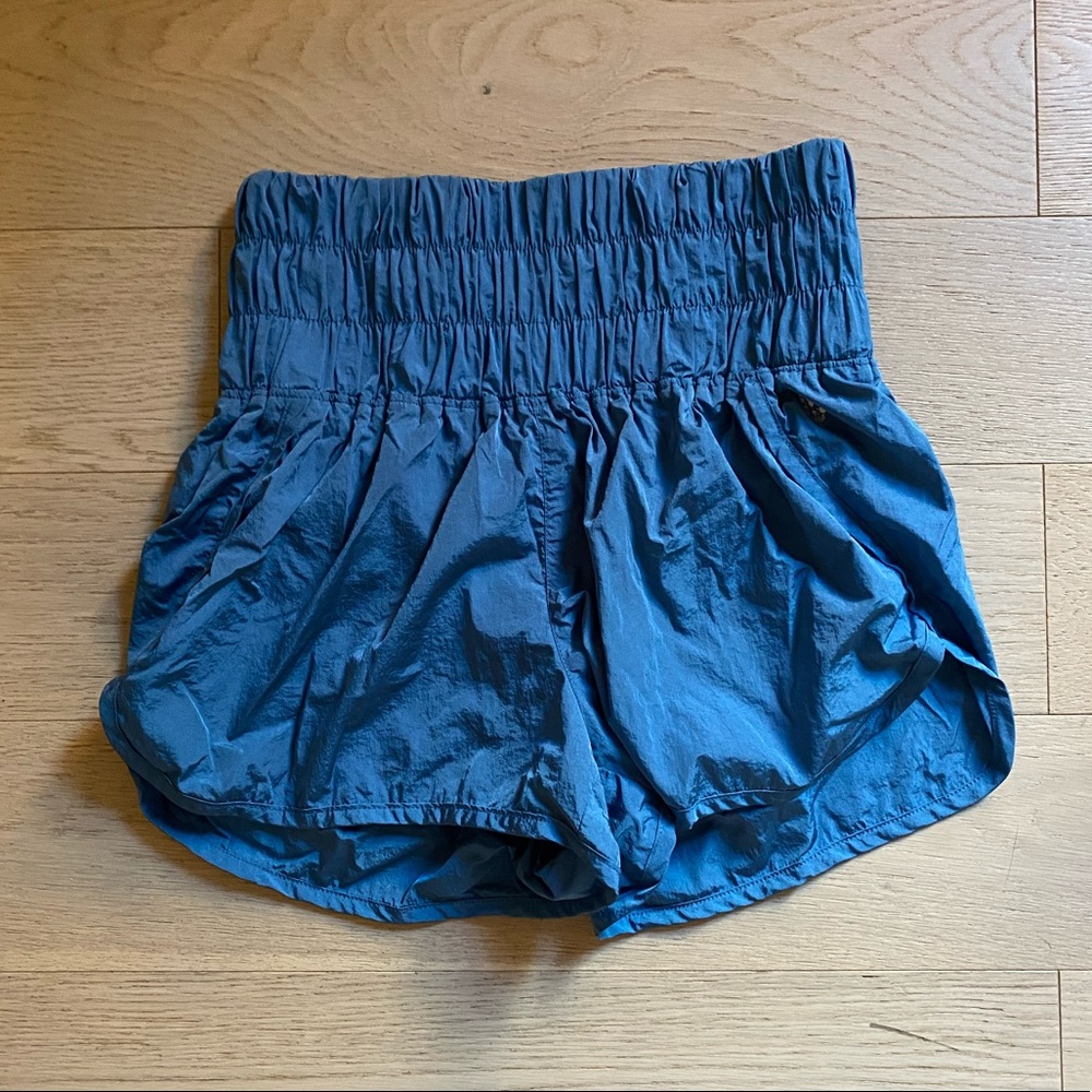 Free People fp movement blue high waist the way home shorts running S small